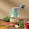 thumbnail image 5 of Manual Food Processor Chopper | Portable Vegetable Meat Grinder | Garlic Ginger Pepper Crusher | Handheld ABS Plastic | 250ml Capacity | White Green | Restaurant Kitchen Tools, 5 of 7