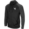 thumbnail image 2 of Men's Colosseum Black West Virginia Mountaineers Big & Tall Blackout Raglan Full-Zip Hoodie, 2 of 3
