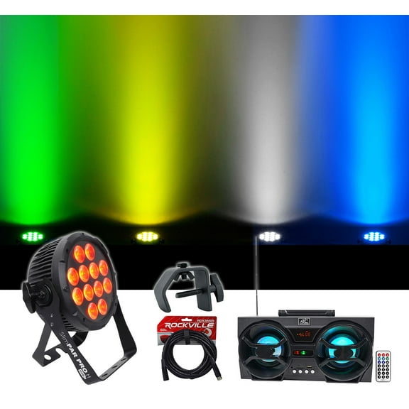 Chauvet DJ SlimPar Pro H USB D-Fi RGBAW UV LED Wash Light Cable Clamp and Speaker
