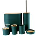 thumbnail image 2 of Juego de 6 accesorios de baño, escobilla de baño, decoración moderna, taza de enjuague bucal, cubo de basura para dormitorio, apartamento, casa de cam Verde, 2 of 9