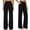 Black, variant on Drawstring Waist Linen Wide Leg Pants, Women Elastic High Waist Drawstring Tie Front Patch Pocket Loose Straight Wide Leg Soft Breathable Casual Office Daily Summer Long Trousers, Beige L