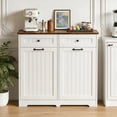 thumbnail image 2 of AHB Double Tilt Out Trash Cabinet with Drawers for Two 10 Gallon Bins, Kitchen Trash Can Storage Organizer, 35.63"L x 13"W x 35.63"H, White, 2 of 8