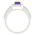 thumbnail image 4 of 1.92 ct Emerald Cut Natural Amethyst Solitaire with Accents Engagement Ring for Women in 18K White Gold, 4 of 5