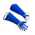 thumbnail image 1 of Guantes de cuero sintético para manipulación de animales, protección para brazos, para entrenamiento de reptiles y perros, a prueba de mordeduras., 1 of 9