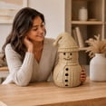 thumbnail image 4 of Snowman Figurine, 12 in Woven Texture Tabletop Decoration, Christmas Holiday Decor, 4 of 7