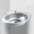 thumbnail image 3 of Corner Narrow Single Bowl Sink, Stainless Steel Triangular Hand Basin Sink for RVs Kitchen Bathroom, 3 of 8