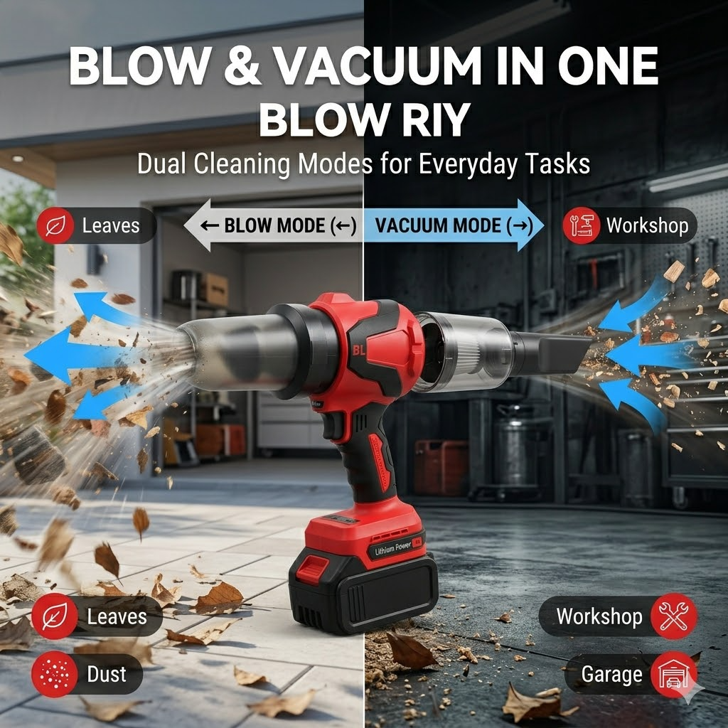 Camkey 21V Cordless Leaf Blower Vacuum with 2 Batteries photo 3