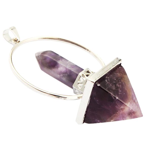 Hombres Mujeres Buddha Tribe Gemstone Pendant piedra de natural Colgante Hallazgos DIY Púrpura