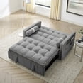 thumbnail image 3 of Modern 55" Pull Out Sofa Bed Loveseat Sleeper with Adjustable Backrest, Lumbar Pillows & Side Pockets for Apartment, Office, Living Room, Grey, 3 of 7