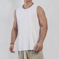 thumbnail image 2 of Wyobmus Men's Workout Tank Top Bodybuilding Muscle Shirts Solid Loose Fit Sleeveless Crewneck Undershirt M-3X White, 2 of 6