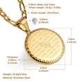 thumbnail image 5 of HZMAN Gold Plated Stainless Steel Lords Prayer Praying Hands Coin Medal Pendant for Men Women Bible Verse Necklace Figaro Chain Jewelry, 5 of 6