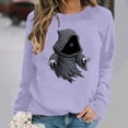 thumbnail image 6 of Halloween Fleece Lined Sweatshirts For Women Fall Crewneck Long Sleeve Ghost Printed Casual Pullover Tops S-XXL, 6 of 6