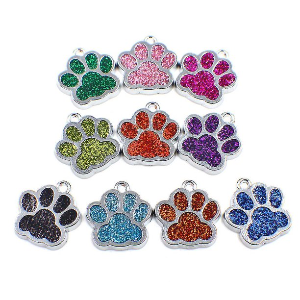 Colgante de mascota delicado, colgante de huella de mascota, etiqueta colgante creativa para perro (Color aleatorio), 10 Uds.
