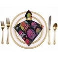 thumbnail image 2 of WYYP Owls Hearts Black Background Polyester Cloth Napkins Home Decor Party Dinner Decoration Washable Napkins 6 PCS, 2 of 7