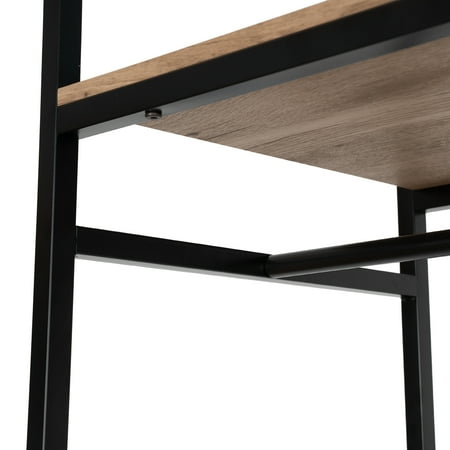 Better Homes & Gardens Jace Freestanding Metal 2-Rod Garment Rack with 4 Wooden Shelves, Black