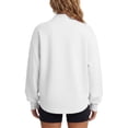 thumbnail image 6 of Sweatshirt for Women Pullover Lightweight Quarter Zip Collar Long Sleeved Loose No Hoodies Sweatshirt, 6 of 7