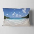 thumbnail image 2 of Designart Blue Seychelles Island Panorama - Seascape Throw Pillow - 12x20, 2 of 5