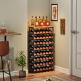 thumbnail image 3 of Wine Rack Freestanding Floor with Wood Top, 8 Tier Wine Bottle Holder, Wine Storage for Kitchen Pantry, Tall Wine Bar Stand Shelf Display 25.2''L X 10.7''W X 47.2''H, 3 of 5