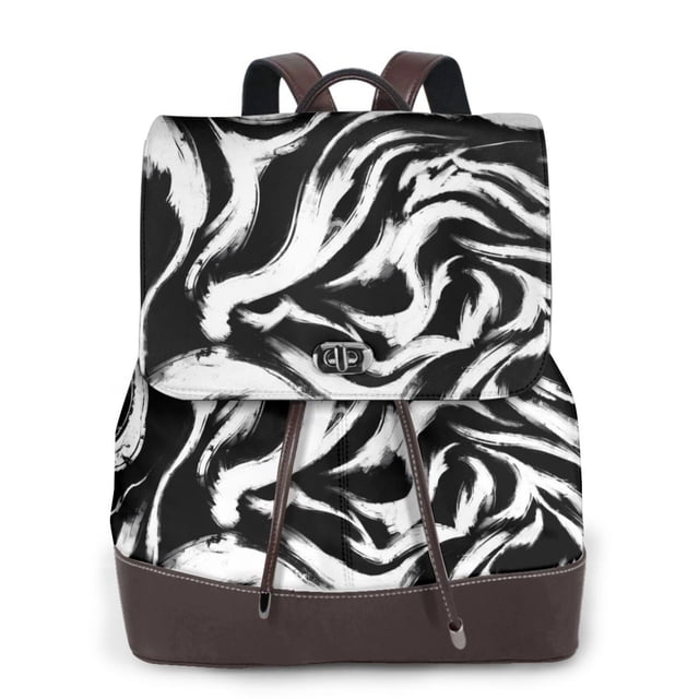 Fotbe Leopard And Zebra 2 Mochila Bolso con Estampado para Mujer, Mochila Antirrobo de Nylon Impermeable, Bolsa Ligera de Hombro