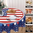 thumbnail image 4 of 4th of July Tablecloth Round 60 Inch Blue Patriotic American Flag Decorative Table Cloth Independence Day Outdoor Table Cover for Dining Kitchen Holiday Party Picnic Home Memorial Day Decoration, 4 of 6