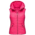 thumbnail image 1 of Niuer Ladies Open Front Hooded Coat Women Lightweight Puffer Vest With Pockets Holiday Cardigan Casual Outwear Rose Red L, 1 of 2