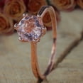 thumbnail image 3 of Beautiful Morganite Diamond Moissanite Ring Sale 6mm Round Cut 1 Carat Morganite Solitaire Engagement Ring with 18k Gold Plating, 3 of 5