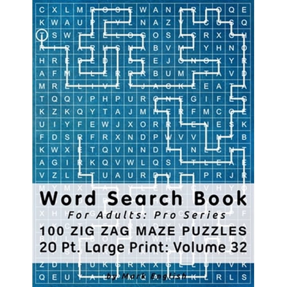 Pre-Owned Word Search Book For Adults: Pro Series, 100 Zig Zag Maze Puzzles, 20 Pt. Large Print, Vol. 32