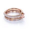 thumbnail image 4 of Elegant 1.75 ct - created Round Pink Champagne created morganite-Edwardian Engagement Ring - Vintage Wedding Set - 18K Rose Gold over Silver, 4 of 4