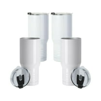 Craft Express Sublimation Printing Stainless Steel Travel Tumblers - 30 oz, White, Set of 4