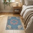 thumbnail image 3 of ODIKA 2'x3' Washable Samll Area Rug Non-Slip, Low Pile Pink Wreath Boho Clusters Faded Border Distressed Vintage Botanical Refined for Entryway, Kitchen, Laundry Room, 3 of 7
