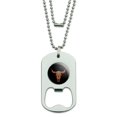 thumbnail image 1 of Bull Skull Day Of The Dead Military Dog Tag Bottle Opener Pendant, 1 of 3