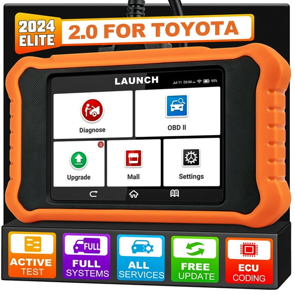 LAUNCH Creader  Elite 2.0 for Toyota Lexus Bi-Directional Car Scan Tool, Full System OBD2 Scanner, All Reset Service Code Reader, AUTOVIN, Battery Registration, Lifetime Free Update