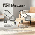thumbnail image 5 of UP Heart-Shaped Combination Cable Lock for Luggage, Suitcase, Gym Locker, Backpack, Cabinet, Box, Fence Gate, Travel & Outdoor Use - 3-Digit Resettable Padlock, 5 of 5