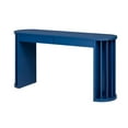 thumbnail image 4 of GZXS 59" Oval Console Table, Modern Storage Sofa Table Behind the Couch, with 2 Drawers and Fan-Shaped Legs, Navy Blue, 4 of 8