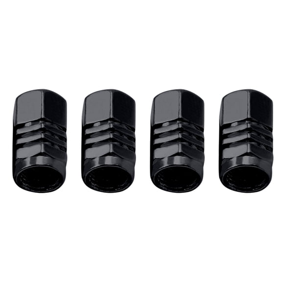 Guanhe 4Pieces Aluminum Car Valve Caps Valve Cores Tire Valve Caps Car Accessories Black