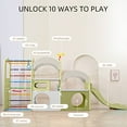 thumbnail image 6 of UNICOO® 10 in 1 Indoor Playground, Jungle Gym Playset with Slide, Climbing Wall, Ladder, Swing, Basketball, Hanging Rings for Home and Daycare (Green & Gray), 6 of 7