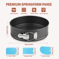 thumbnail image 4 of 9 Inch Springform Pan Tin, Nonstick Cheesecake Pan with Removable Bottom, Easy Release, Leakproof, Springform Cake Pan Set with 1 Pan, 3 Scrapers and 50 Parchment Papers, 4 of 8