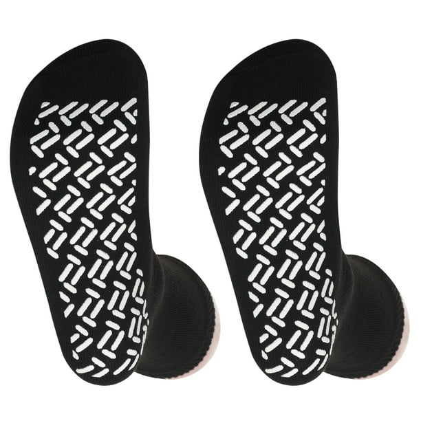 Ace Socks 2 Pairs Black Non Skid Hospital, Yoga, Pilates, Gripper