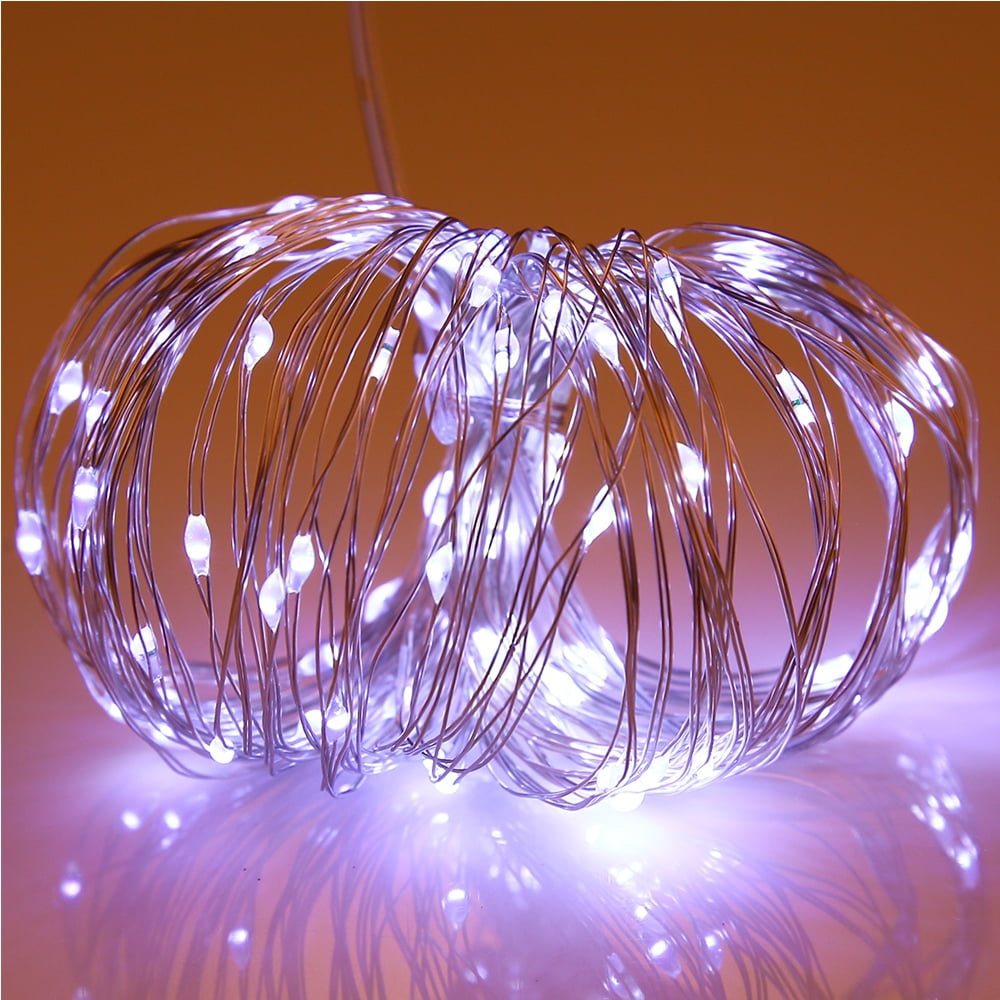 Globe String Lights, 32.8 ft/10m 100 LED 6W Waterproof Fairy Lamp Battery Powered DC 5V Decorative Lights for Bedroom, Patio, Garden, Gate, Yard, Parties, Wedding, Indoor, Outdoor (White)