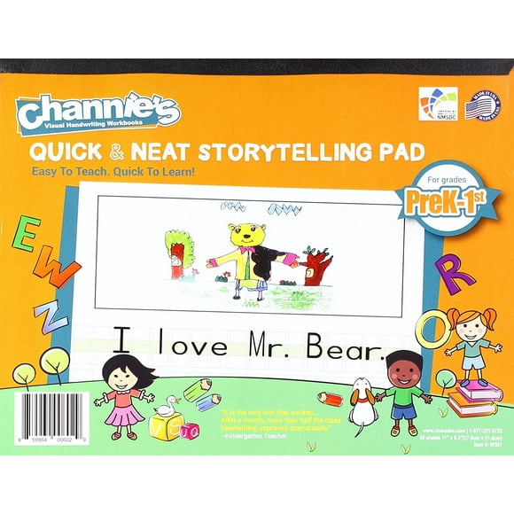 Channie's Visual Handwriting Storytelling Workbooks for Prek-1st Grades 40 Sheet 80 Pages 8 x 11.5 with Paper Back