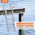 thumbnail image 2 of VEVOR Dock Ladder Flip Up 5 Steps, 350lbs Load Capacity, Aluminum Pontoon Boat Ladder with 4" Wide Step, 2 of 9