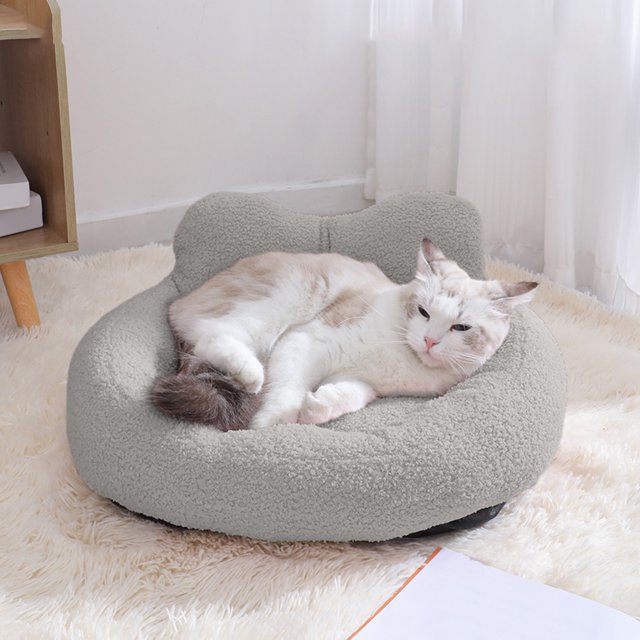 Fiudx Caseta para Perros, de Algodón Suave, Cómoda Cama de Descanso para Perros Grandes y Pequeños, con Elegante Diseño de Corazón de Melocotón, Fácil de Limpiar, Apta para Gatos, Tamaño 51 X 49 X 25