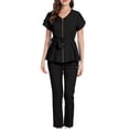 thumbnail image 2 of Nursing Scrubs Sets Accessories Nurse Tops Pants Set for Female Workers Size Black, 2 of 8