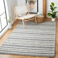 thumbnail image 2 of SAFAVIEH Marbella Neven Striped Area Rug, Ivory/Grey, 6' x 6' Square, 2 of 11