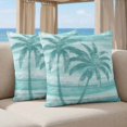 thumbnail image 5 of 24x24 Pillow Covers Set of 2, Teal Coastal Tree Square Throw Pillow Covers for Couch/Sofa/Living Room, Vintage Palm Tree Summer Tropical Botanical Decorative Soft Pillowcases for Couch Throw Pillows, 5 of 9