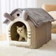 thumbnail image 3 of Cama plegable para gatos, casa cálida para perros, cesta de nido para dormir de felpa semicerrada para interiores Tmvgtek Oficina Multiescena Multifunción, 3 of 9