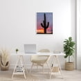 thumbnail image 2 of Looming Desert Cactus Silhouette Landscape Photograph White Framed Art Print Wall Art, 2 of 7
