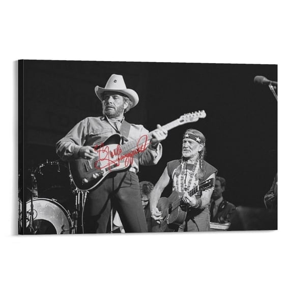 Merle Haggard Canvas Poster Picture Print Canvas Poster Wall Paint Art Posters Decor Modern Home Artworks Gift 12x18inch(30x45cm)