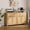 Light Oak, variant on 63 Inch Farmhouse Rattan Sideboard Buffet, Oak Color Storage Credenza with 3 Drawers, 4 Doors and Adjustable Shelves for Dining Room & Entryway