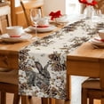 thumbnail image 5 of Grey Rabbits Table Runner - 120 Inch Long Pine Cones Brown Plants Rustic Leaves Vintage Cotton and Linen Blended Dress Scarves Farmhouse Table Runner for Kitchen Dining, Coffee Table, 13" x 120", 5 of 8
